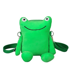 Funny Plush Cartoon Frog Bag Women Shoulder Messenger Handbag