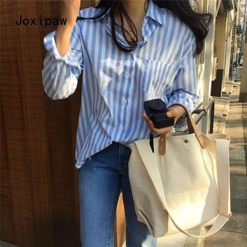 Large Canvas Tote Bag Women Solid Shoulder Handbag Casual Purse