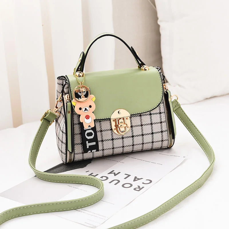 Women School Litter Bear PU Leather Waterproof Handbag Women's Shoulder Bag