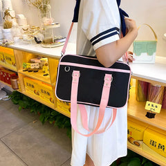 Preppy Style Messenger Bag Large-capacity Shoulder Bag Women Nylon Bag