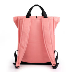 Pink Canvas Backpack for Women - Summer Travel School Bag