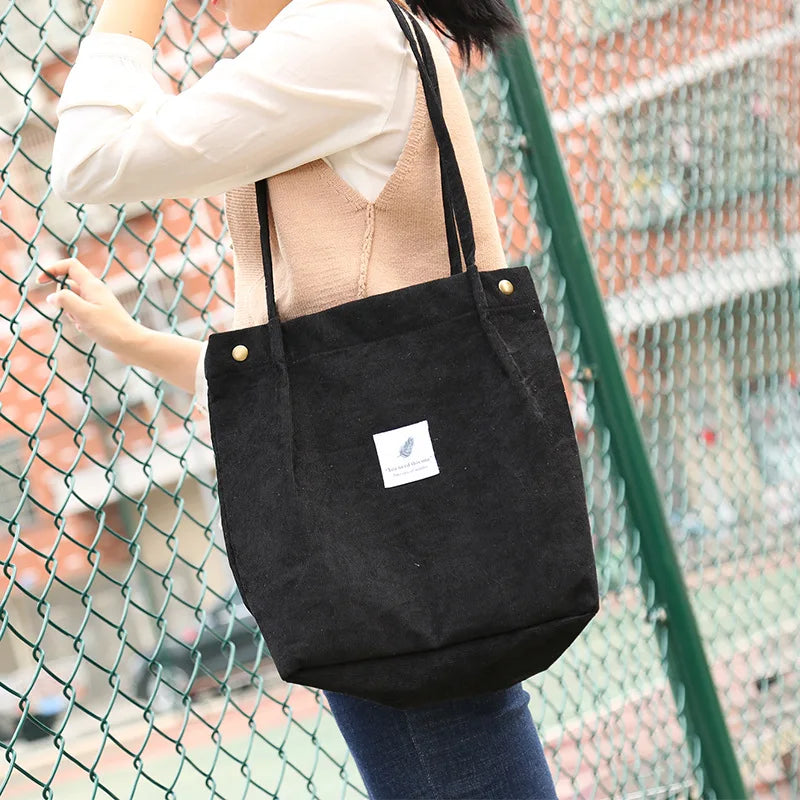 Corduroy Women's Canvas Shoulder Tote Bag