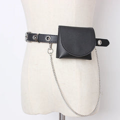 Funny PU Leather Fanny Pack with Big Pins