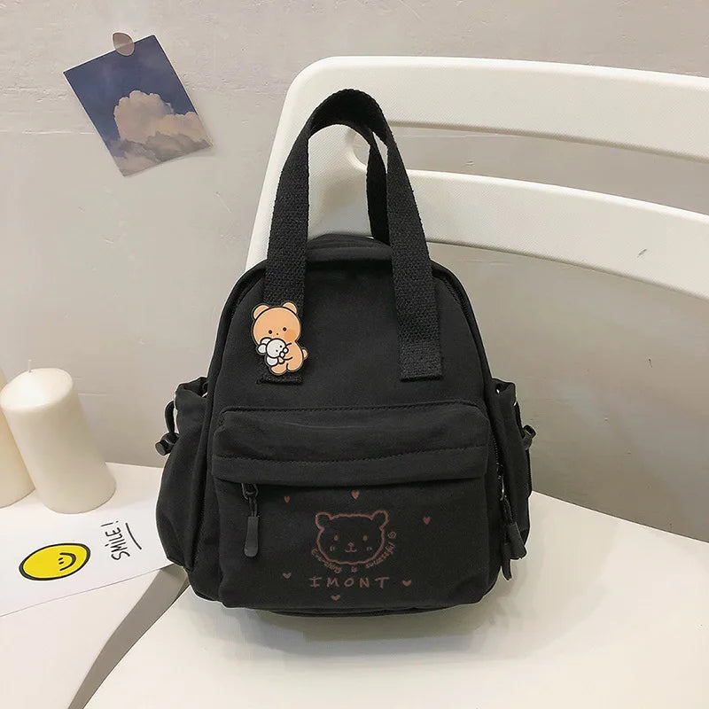 Small Canvas Girl Mini Backpack For Women Waterproof Travel Backpack