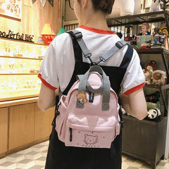 Small Canvas Girl Mini Backpack For Women Waterproof Travel Backpack