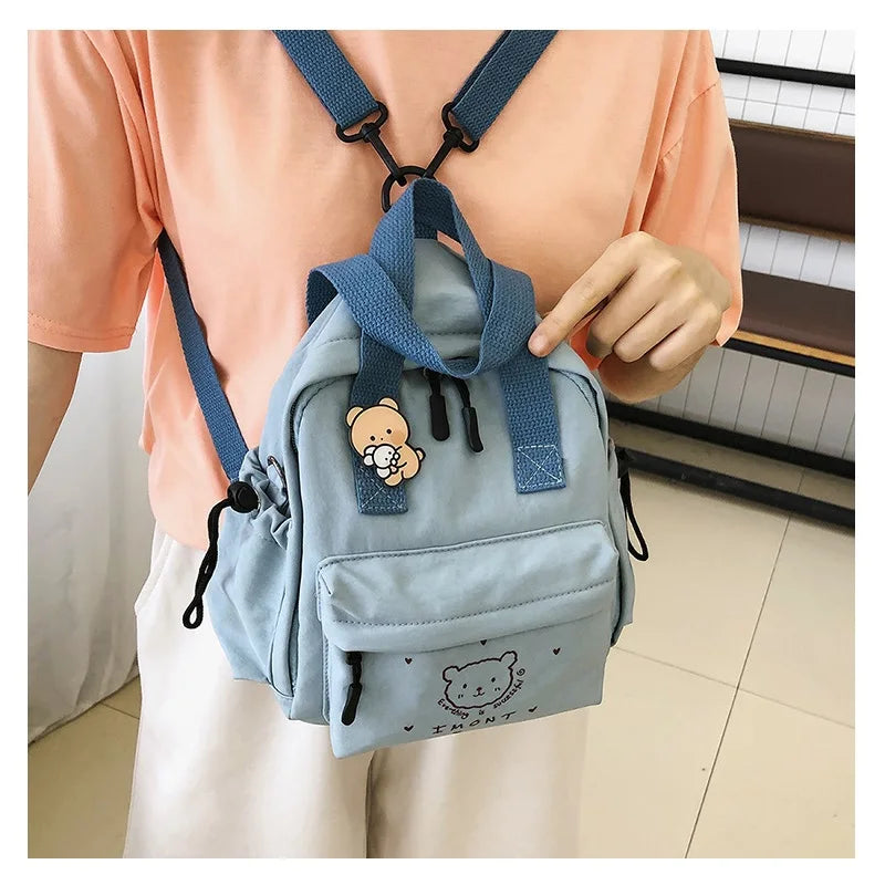 Small Canvas Girl Mini Backpack For Women Waterproof Travel Backpack