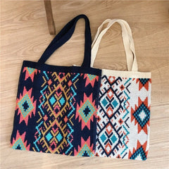 Student Knitting Totes Wool Shoulder Bag Casual Handbag