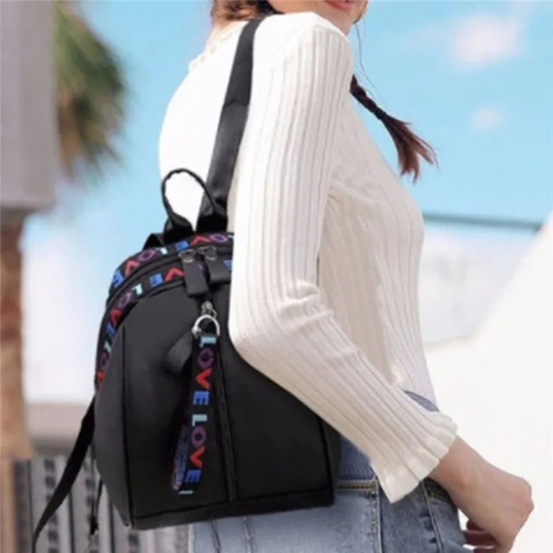 Women Mini Backpack Oxford Shoulder Bag Small Bagpack Multi-Function