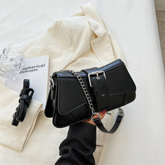 High Chains Shoulder Bags Retro Texture Messenger Bag
