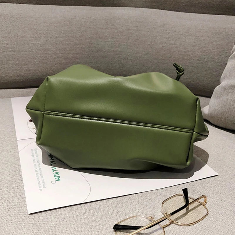 Pleated Crossbody Bag Soft-Faced PU Shoulder Bag