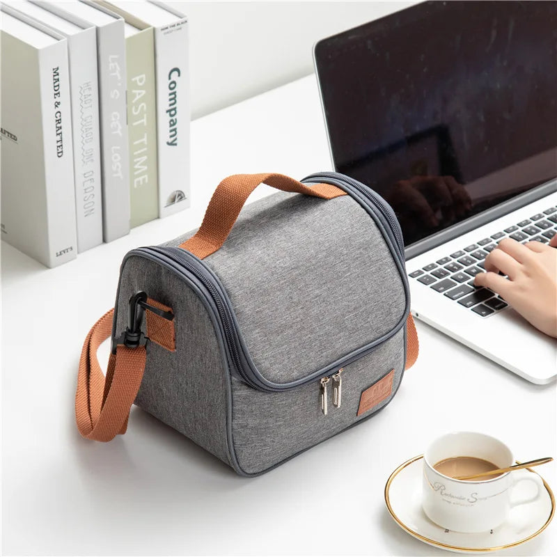 Portable Insulation Bag Aluminum Foil Lunch Bag Fresh-keeping Picnic Sac A Dos