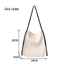 Vintage Canvas Shoulder Bag Casual Tote Bag Large Capacity Handbags Female