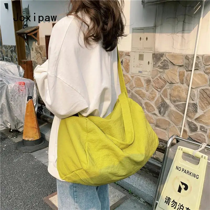 Vintage Large Capacity Leather Shoulder Bag for Women