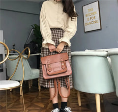 Vintage Women Backpacks Preppy Student Backpack Multi-functional 