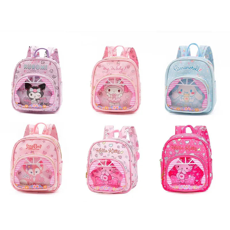 Kuromi Cartoon Backpack Girls School Bag Waterproof Children Lovely Schoolbag
