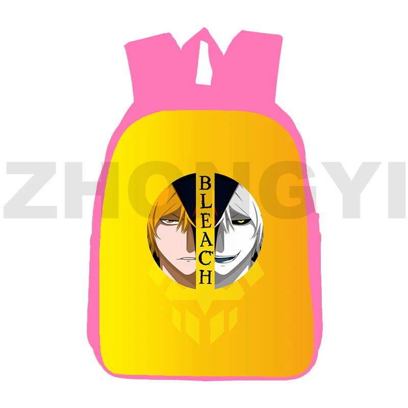Kurosaki Ichigo Anime 3D Print Bleach Backpack Pink Canvas Knapsack