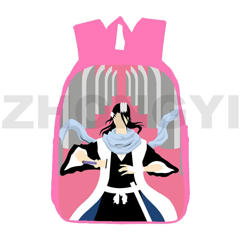 Kurosaki Ichigo Anime 3D Print Bleach Backpack Pink Canvas Knapsack