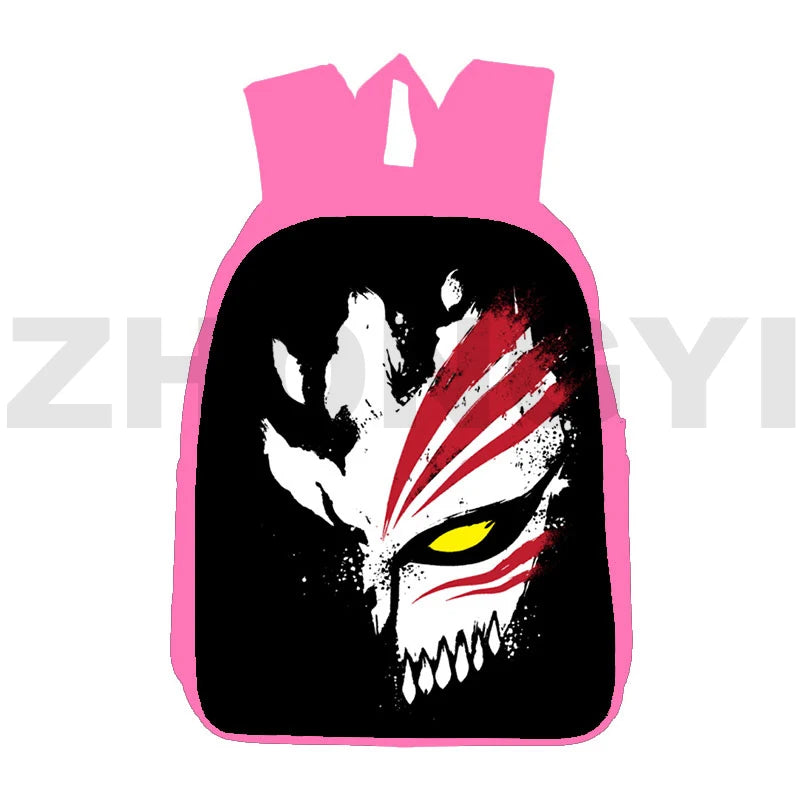Kurosaki Ichigo Anime 3D Print Bleach Backpack Pink Canvas Knapsack