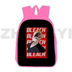 Kurosaki Ichigo Anime 3D Print Bleach Backpack Pink Canvas Knapsack