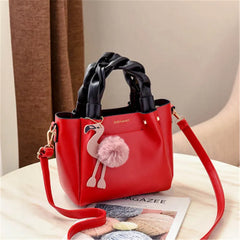 Women's Tote Bag Flamingo Tassel Leather Shoulder Bag