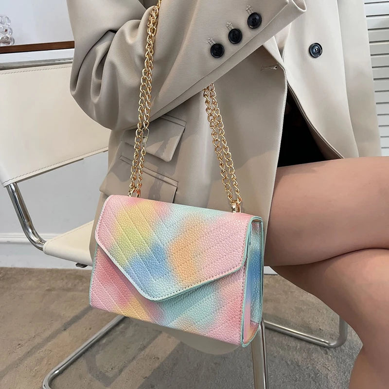 Gradient Chain Crossbody Bag Women One-shoulder Messenger Bag