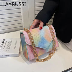 Gradient Chain Crossbody Bag Women One-shoulder Messenger Bag