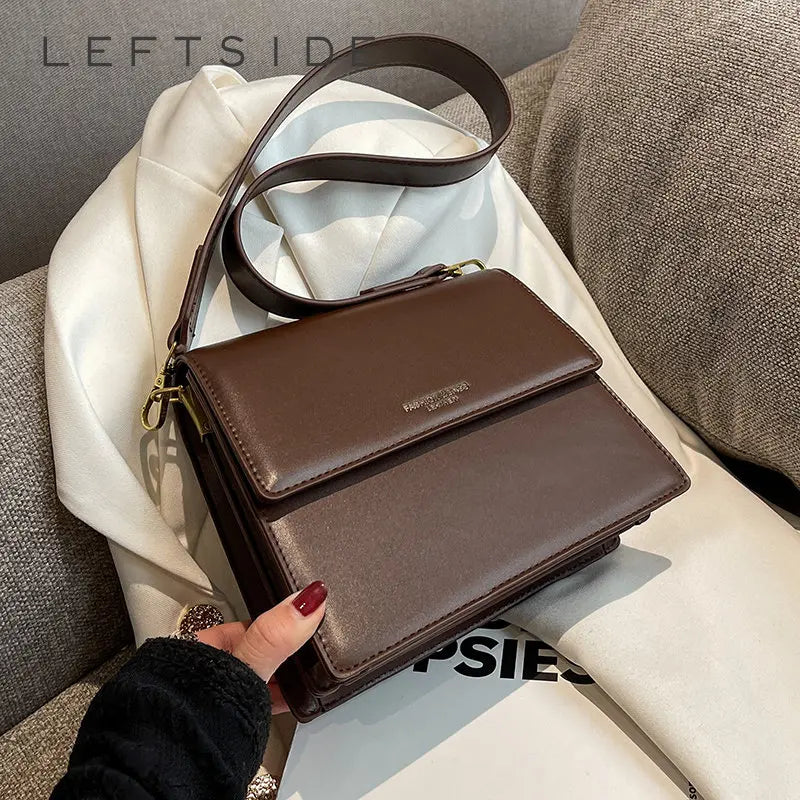 Double Layer Flap Crossbody Shoulder Handbag Small