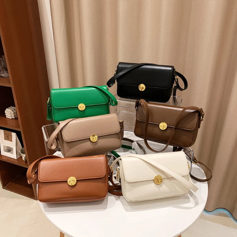 LEFTSIDE Flap Crossbody Bag Winter Small Leather Shoulder Handbag