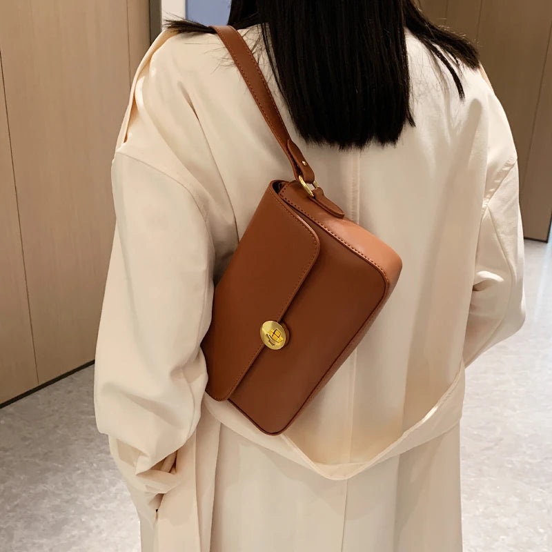 LEFTSIDE Flap Crossbody Bag Winter Small Leather Shoulder Handbag