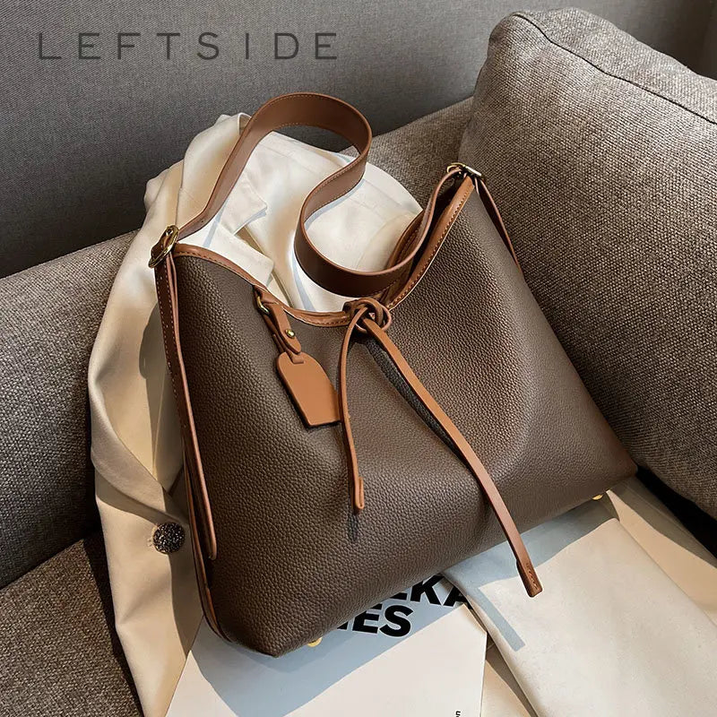 Large Soft Leather Hobo Bags Set with Purses
