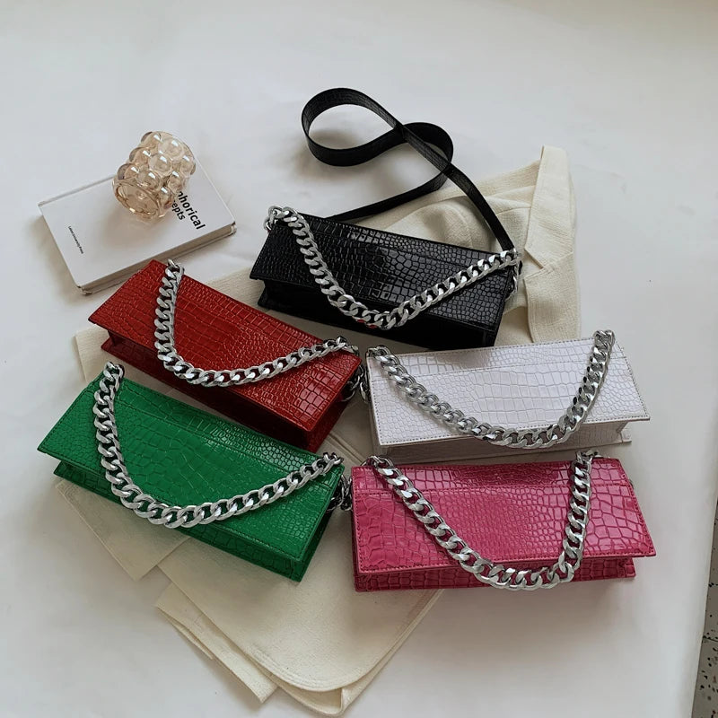 Women's Leather Shoulder Side Bag Small Crossbody Chain Purse