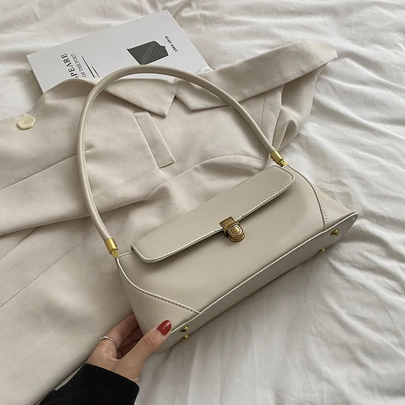 Small PU Leather Underarm Handbags Tote Bags