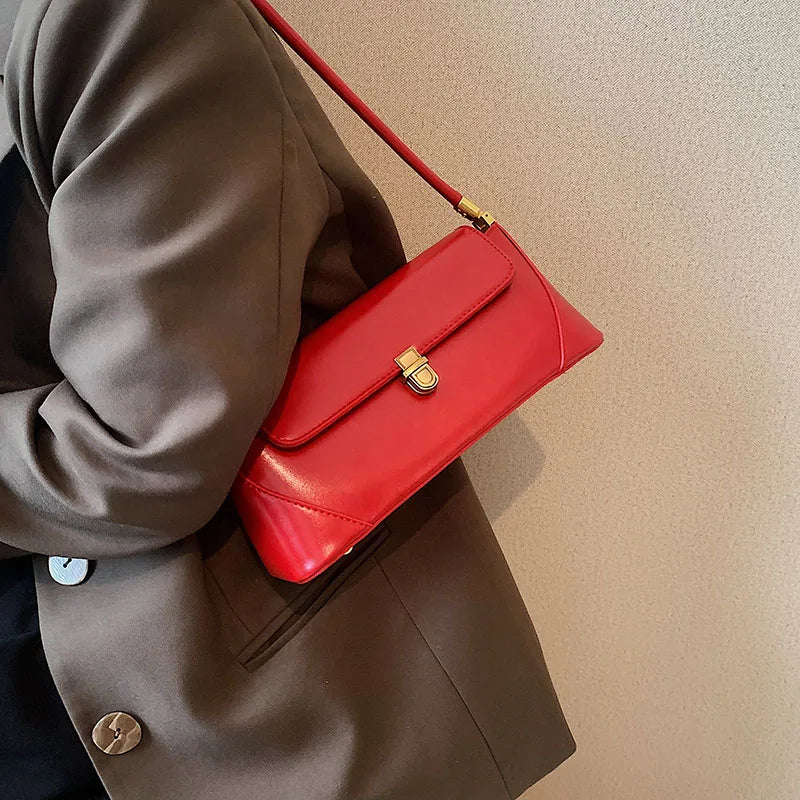 Small PU Leather Underarm Handbags Tote Bags