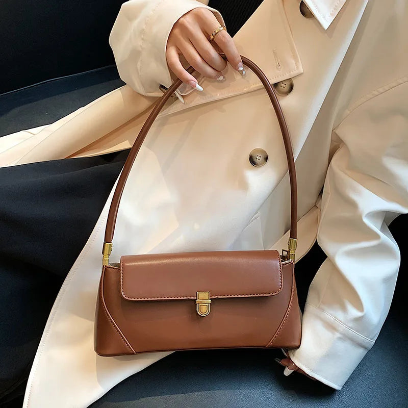 Small PU Leather Underarm Handbags Tote Bags