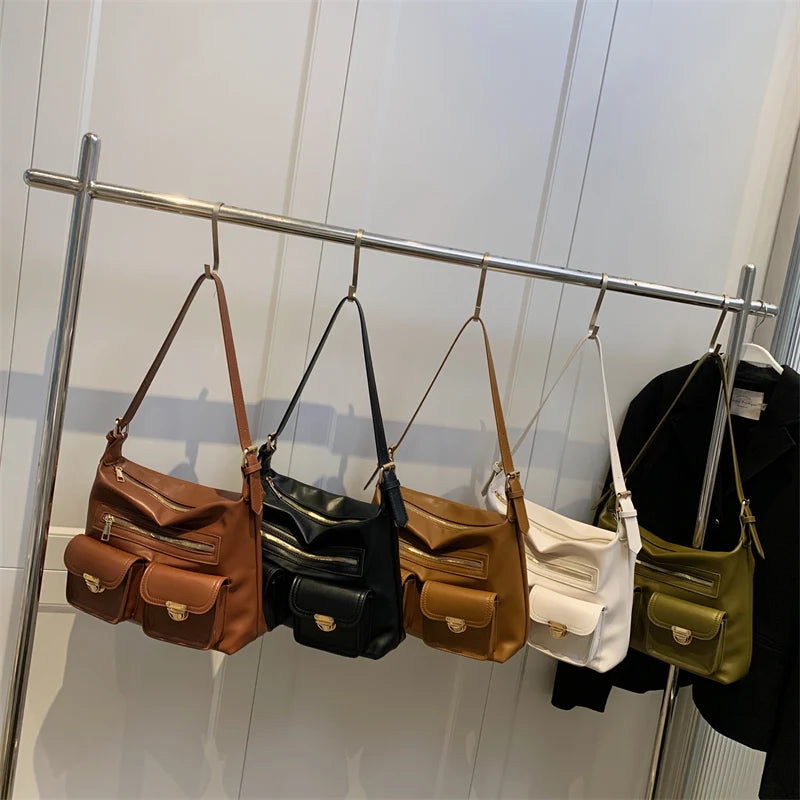 Small Crossbody Bags for Women Trending Double Pocket Shoulder Bag