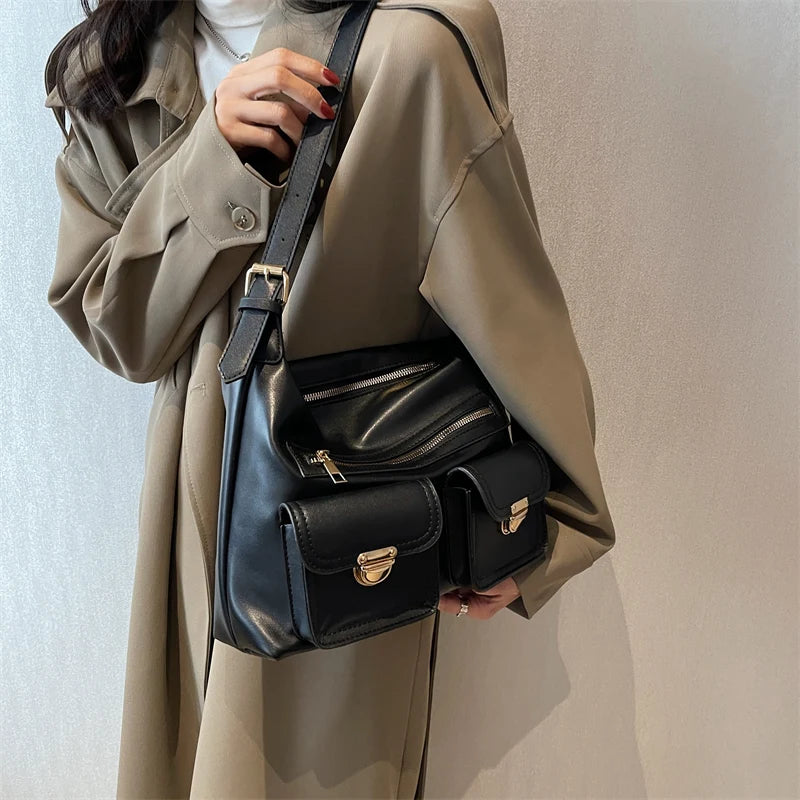 Small Crossbody Bags for Women Trending Double Pocket Shoulder Bag