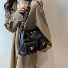 Small Crossbody Bags for Women Trending Double Pocket Shoulder Bag