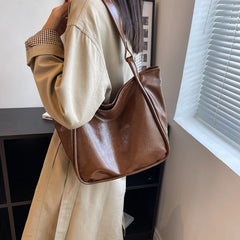 LEFTSIDE Vintage Designers Big PU Leather Women Tote Handbags