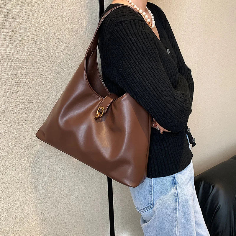 LEFTSIDE Vintage Shoulder Side Bags for Women Leather Hand Bag In Winter Handbag