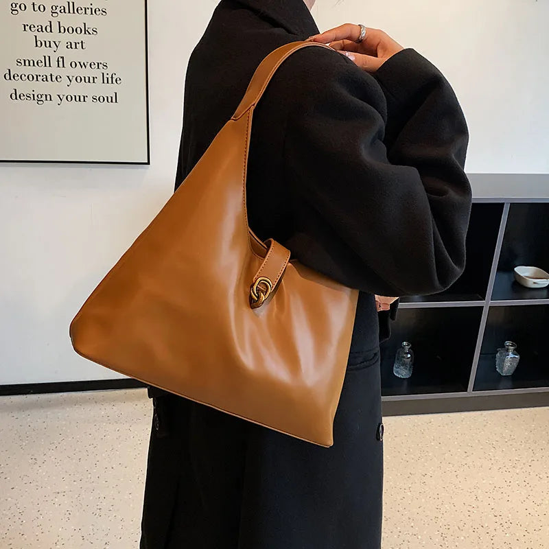 LEFTSIDE Vintage Shoulder Side Bags for Women Leather Hand Bag In Winter Handbag