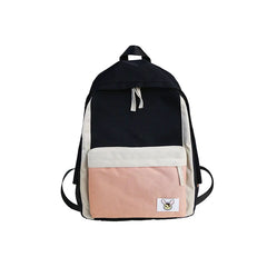 LENLEI Canvas Patchwork Backpack School Laptop Bag for Teenagers Girls