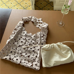 Lace Hook Flower Craft Handbag All-match Soft Temperament