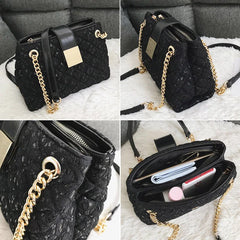 Lace Women's Handbag Diamond Pattern Chain Shoulder Bag for Women's Totes