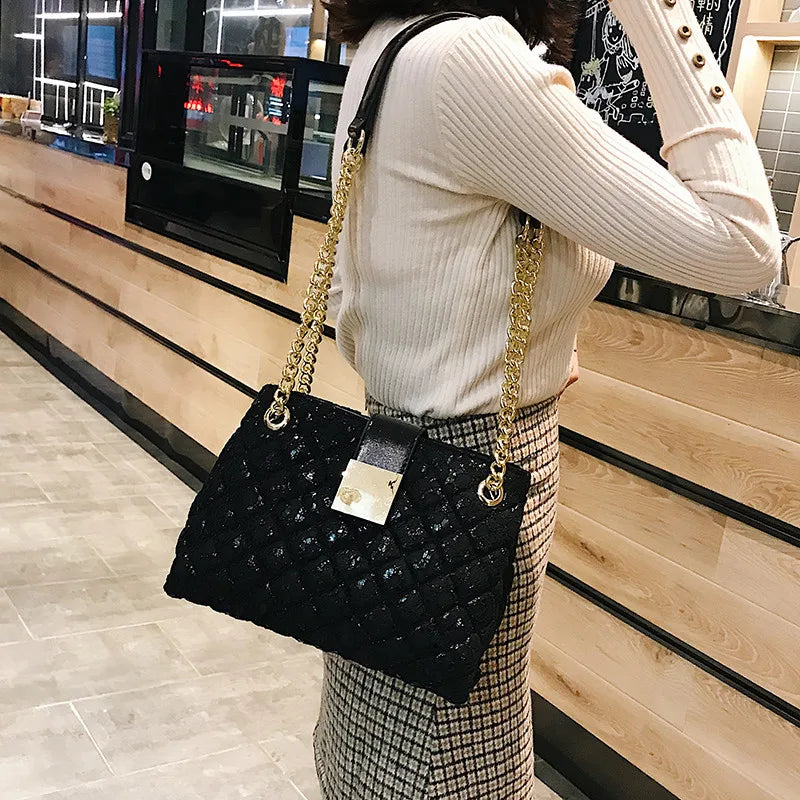 Lace Women's Handbag Diamond Pattern Chain Shoulder Bag for Women's Totes
