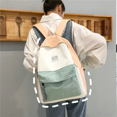 Women Contrast Preppy Style Backpack for College