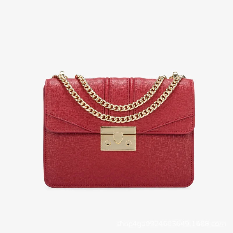 Solid Chain Small Square Bag for Women Shoulder Messenger Bag
