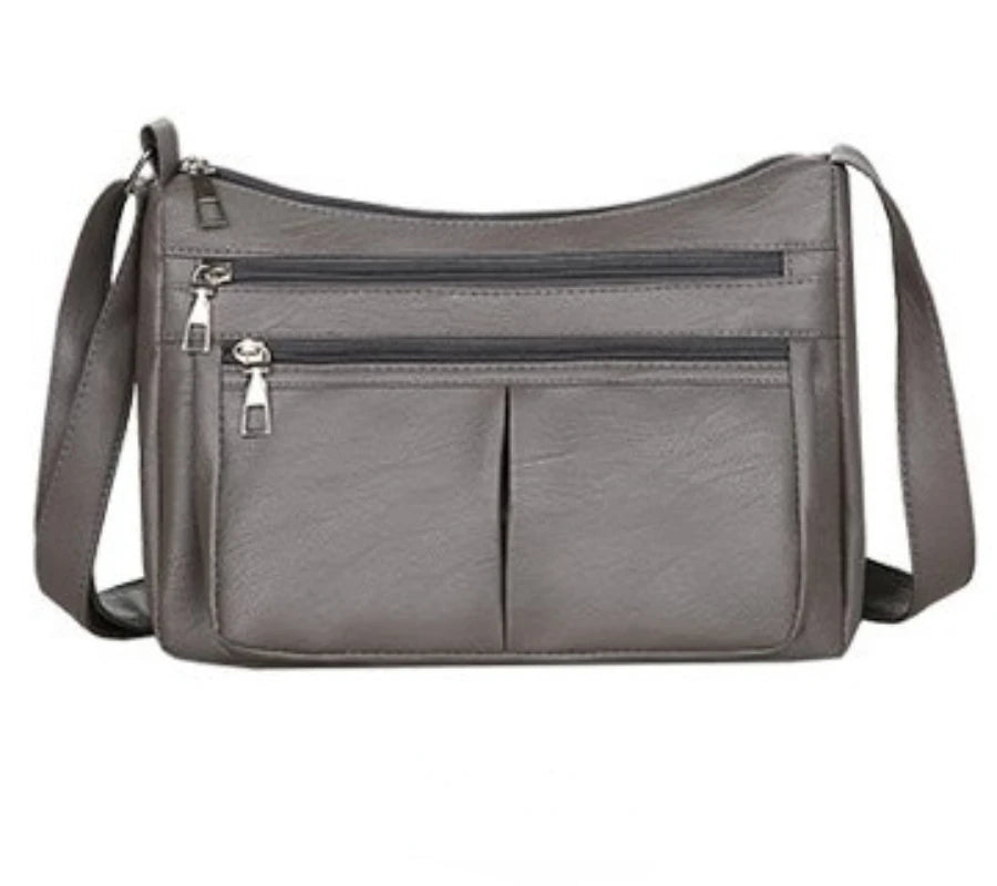 Soft Leather Multi-layer Crossbody Bag for Women