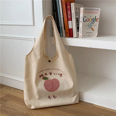 Fruit Pattern Canvas Shoulder Bag Tote