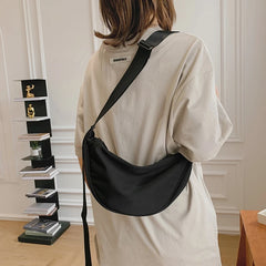 Ladies Casual Nylon Shoulder Bags Female Solid Zipper Underarm Crossbody Bag