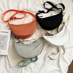 Ladies Casual Nylon Shoulder Bags Female Solid Zipper Underarm Crossbody Bag